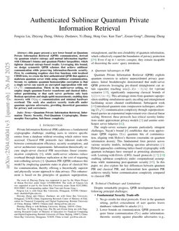 Authenticated Sublinear Quantum Private Information Retrieval