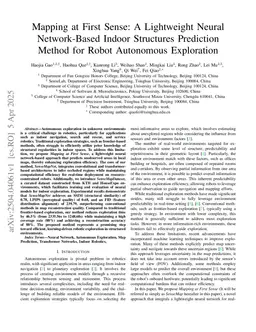 Mapping at First Sense: A Lightweight Neural Network-Based Indoor Structures Prediction Method for Robot Autonomous Exploration