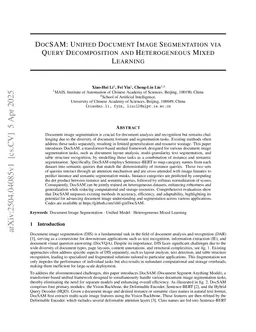 DocSAM: Unified Document Image Segmentation via Query Decomposition and Heterogeneous Mixed Learning