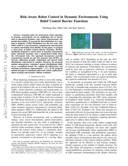 Risk-Aware Robot Control in Dynamic Environments Using Belief Control Barrier Functions