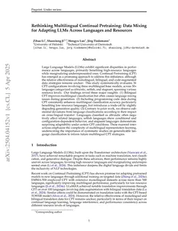 Rethinking Multilingual Continual Pretraining: Data Mixing for Adapting LLMs Across Languages and Resources