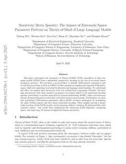 Sensitivity Meets Sparsity: The Impact of Extremely Sparse Parameter Patterns on Theory-of-Mind of Large Language Models