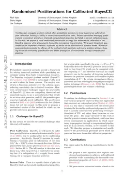 Randomised Postiterations for Calibrated BayesCG