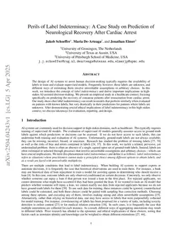 Perils of Label Indeterminacy: A Case Study on Prediction of Neurological Recovery After Cardiac Arrest