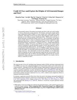 Could AI Trace and Explain the Origins of AI-Generated Images and Text?