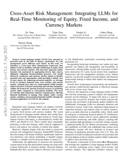 Cross-Asset Risk Management: Integrating LLMs for Real-Time Monitoring of Equity, Fixed Income, and Currency Markets