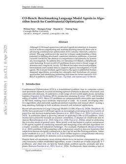 CO-Bench: Benchmarking Language Model Agents in Algorithm Search for Combinatorial Optimization