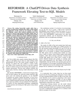 REFORMER: A ChatGPT-Driven Data Synthesis Framework Elevating Text-to-SQL Models