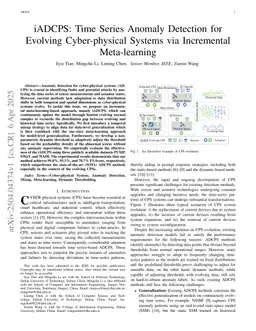 iADCPS: Time Series Anomaly Detection for Evolving Cyber-physical Systems via Incremental Meta-learning