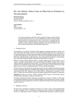 On the Spatial Structure of Mixture-of-Experts in Transformers