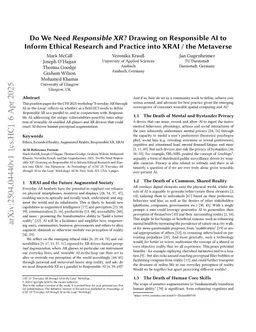 Do We Need Responsible XR? Drawing on Responsible AI to Inform Ethical Research and Practice into XRAI / the Metaverse