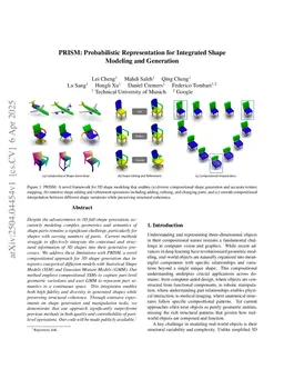 PRISM: Probabilistic Representation for Integrated Shape Modeling and Generation