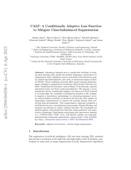 CALF: A Conditionally Adaptive Loss Function to Mitigate Class-Imbalanced Segmentation