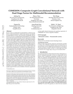 COHESION: Composite Graph Convolutional Network with Dual-Stage Fusion for Multimodal Recommendation