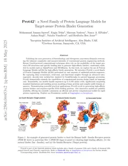 Prot42: a Novel Family of Protein Language Models for Target-aware Protein Binder Generation