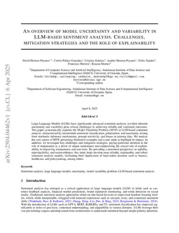 An overview of model uncertainty and variability in LLM-based sentiment analysis. Challenges, mitigation strategies and the role of explainability