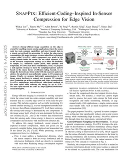 SnapPix: Efficient-Coding--Inspired In-Sensor Compression for Edge Vision