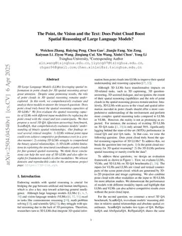 The Point, the Vision and the Text: Does Point Cloud Boost Spatial Reasoning of Large Language Models?