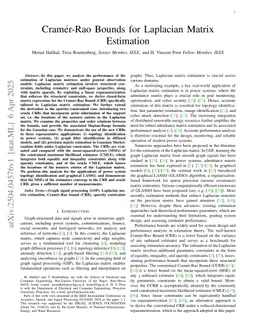 Cramer-Rao Bounds for Laplacian Matrix Estimation