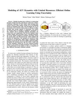 Modeling of AUV Dynamics with Limited Resources: Efficient Online Learning Using Uncertainty