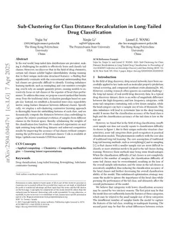 Sub-Clustering for Class Distance Recalculation in Long-Tailed Drug Classification