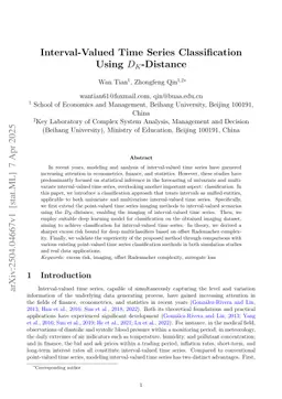 Interval-Valued Time Series Classification Using $D_K$-Distance