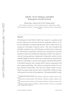 asKAN: Active Subspace embedded Kolmogorov-Arnold Network