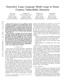 Generative Large Language Model usage in Smart Contract Vulnerability Detection