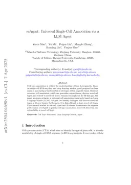 scAgent: Universal Single-Cell Annotation via a LLM Agent