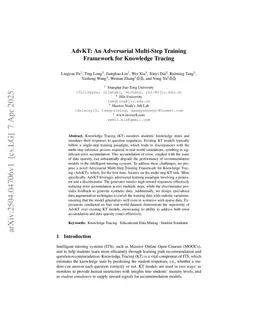 AdvKT: An Adversarial Multi-Step Training Framework for Knowledge Tracing