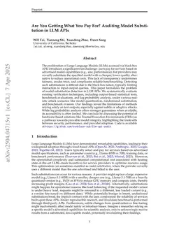 Are You Getting What You Pay For? Auditing Model Substitution in LLM APIs
