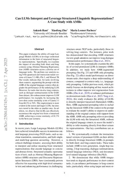 Can LLMs Interpret and Leverage Structured Linguistic Representations? A Case Study with AMRs
