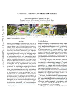 Continuous Locomotive Crowd Behavior Generation