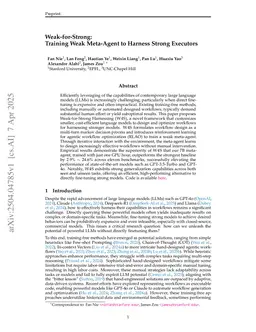 Weak-for-Strong: Training Weak Meta-Agent to Harness Strong Executors