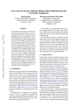 I only read it for the plot! Maturity Ratings Affect Fanfiction Style and Community Engagement