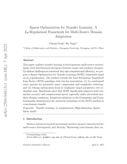 Sparse Optimization for Transfer Learning: A L0-Regularized Framework for Multi-Source Domain Adaptation