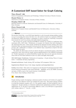 A Customized SAT-based Solver for Graph Coloring