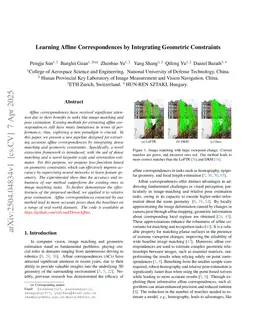 Learning Affine Correspondences by Integrating Geometric Constraints