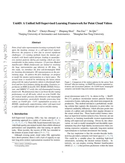 Uni4D: A Unified Self-Supervised Learning Framework for Point Cloud Videos