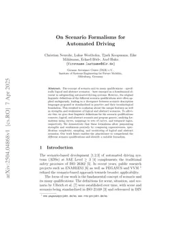On Scenario Formalisms for Automated Driving