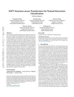 SAFT: Structure-aware Transformers for Textual Interaction Classification