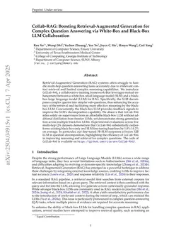 Collab-RAG: Boosting Retrieval-Augmented Generation for Complex Question Answering via White-Box and Black-Box LLM Collaboration