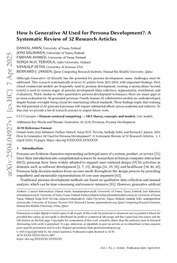 How Is Generative AI Used for Persona Development?: A Systematic Review of 52 Research Articles