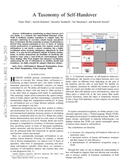 A Taxonomy of Self-Handover