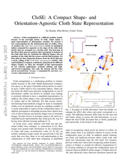 CloSE: A Compact Shape- and Orientation-Agnostic Cloth State Representation