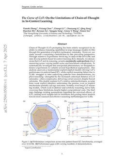 The Curse of CoT: On the Limitations of Chain-of-Thought in In-Context Learning