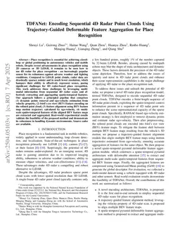 TDFANet: Encoding Sequential 4D Radar Point Clouds Using Trajectory-Guided Deformable Feature Aggregation for Place Recognition