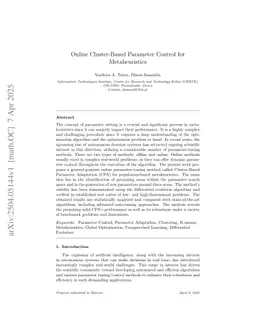 Online Cluster-Based Parameter Control for Metaheuristic