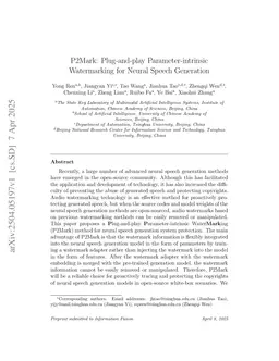 P2Mark: Plug-and-play Parameter-level Watermarking for Neural Speech Generation