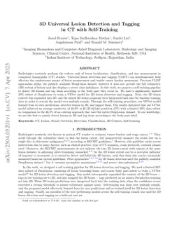 3D Universal Lesion Detection and Tagging in CT with Self-Training
